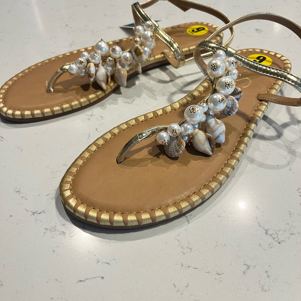 Jessica Simpson Metallic and Tan Sandals/NWT